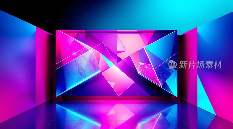 新片场素材炫彩几何世界