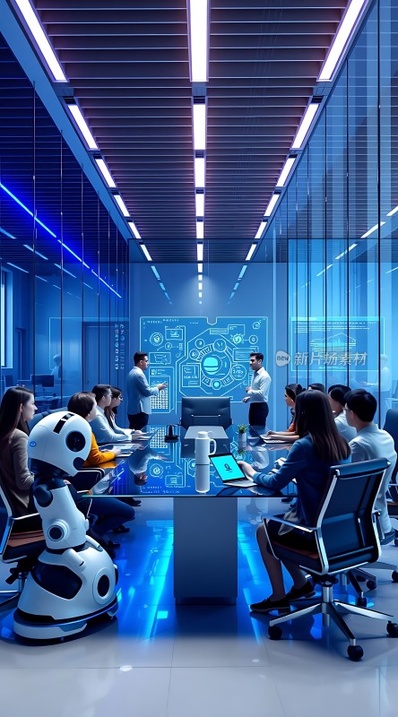 智能会议室里的未来商务会议