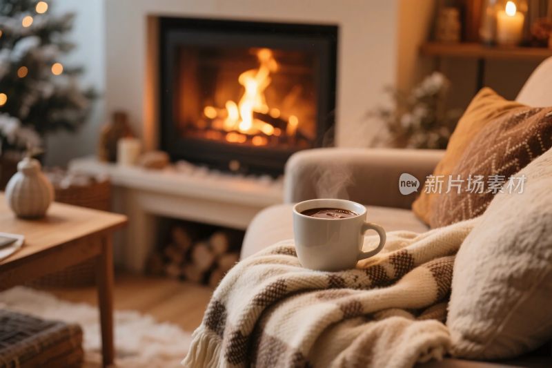 温馨冬日室内场景