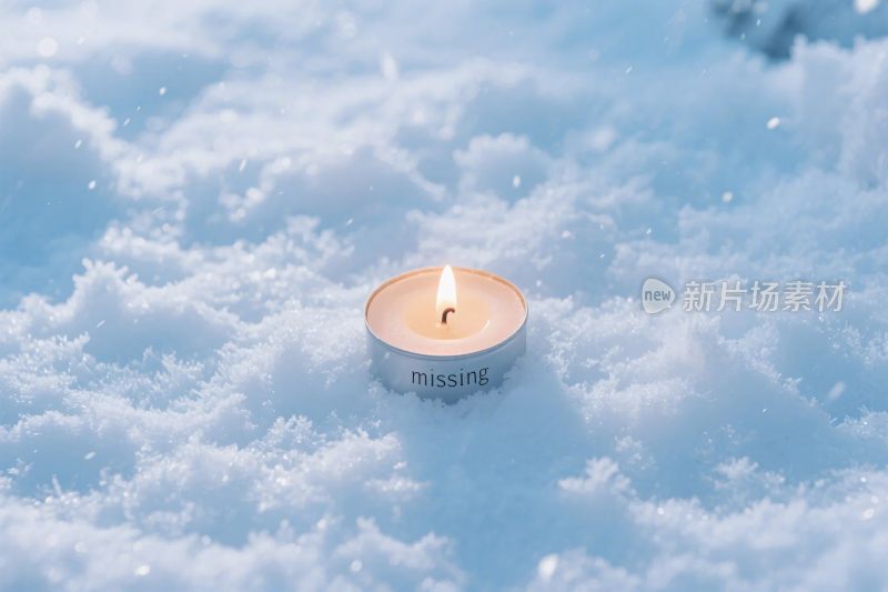 雪地蜡烛光影