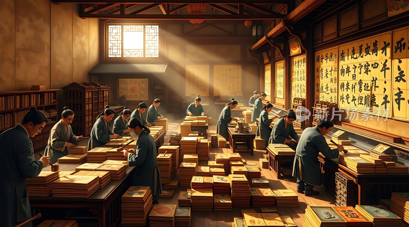 古代书房里的学者们