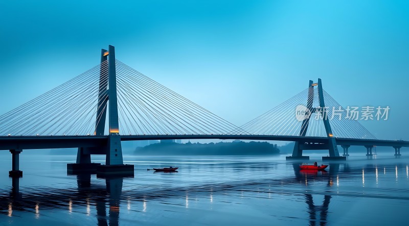 晨曦下的跨江大桥