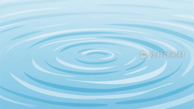 蓝色水面波纹插画
