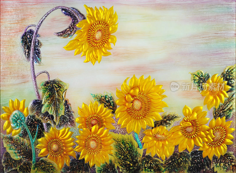 向日葵背景装饰画