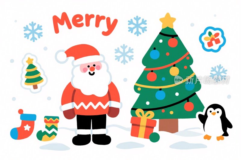 圣诞主题卡通插画