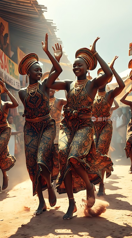 非洲舞者欢快起舞