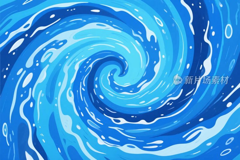 蓝色漩涡插画