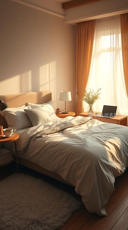 阳光洒满温馨卧室宁静与舒适并存