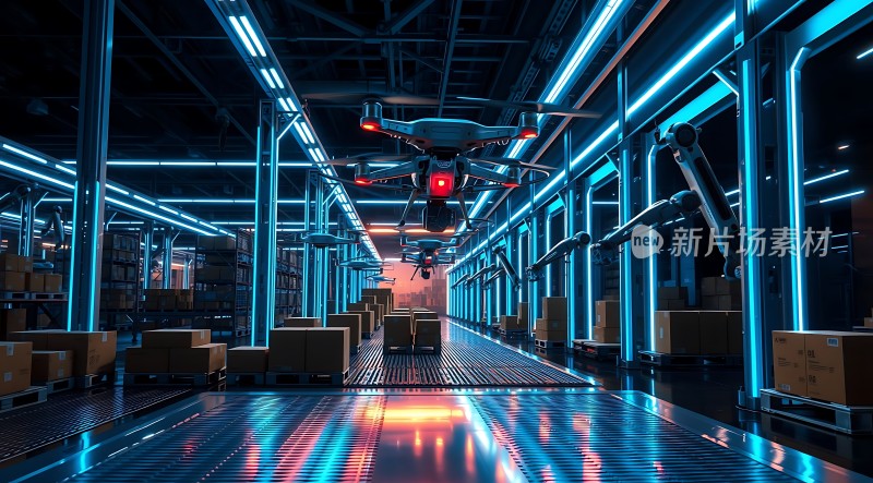 智能仓库无人机与机械臂协作