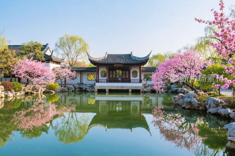 中式园林古建水景