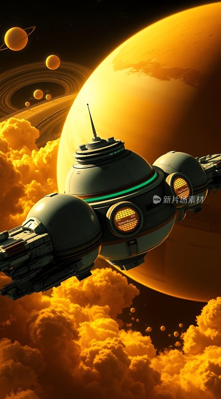 太空探索星际飞船与神秘星球