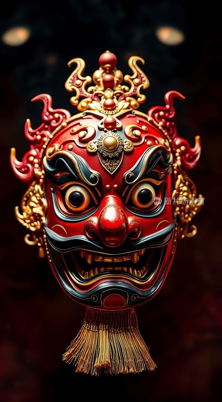 红色面具金色装饰威武壮观