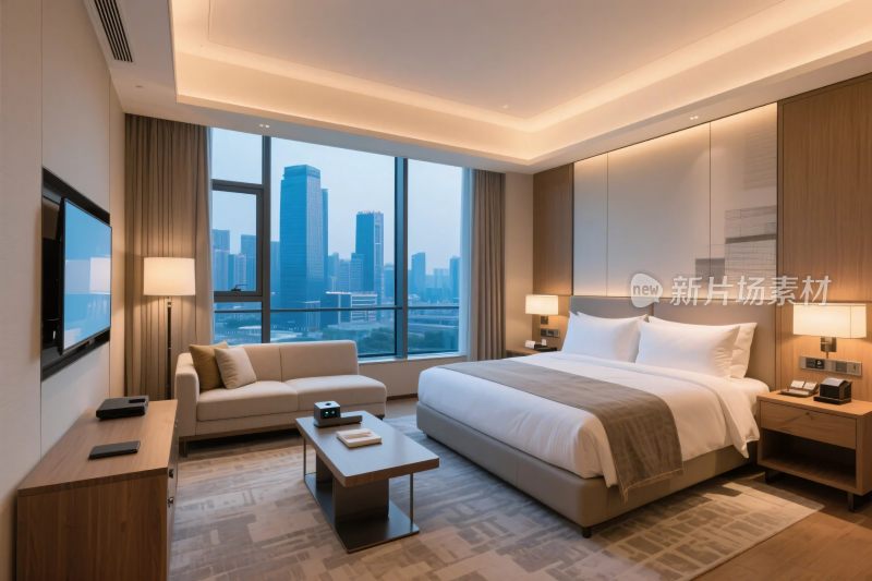 现代酒店客房场景