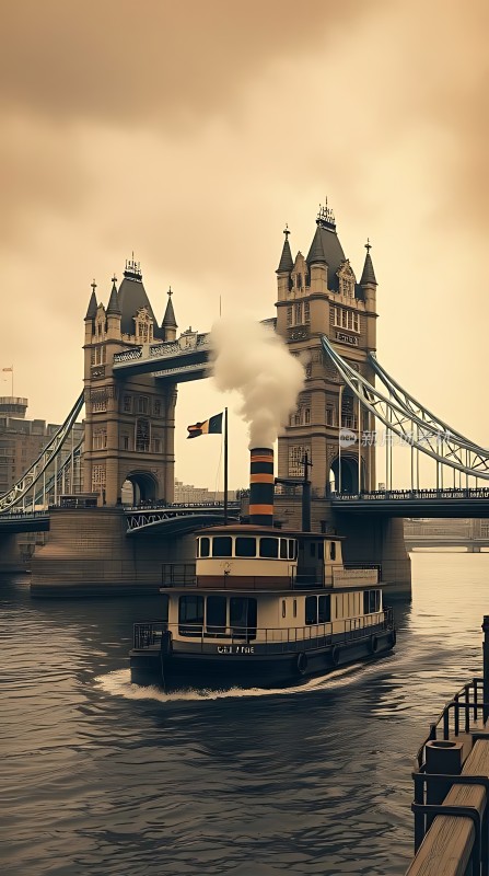 伦敦塔桥蒸汽船