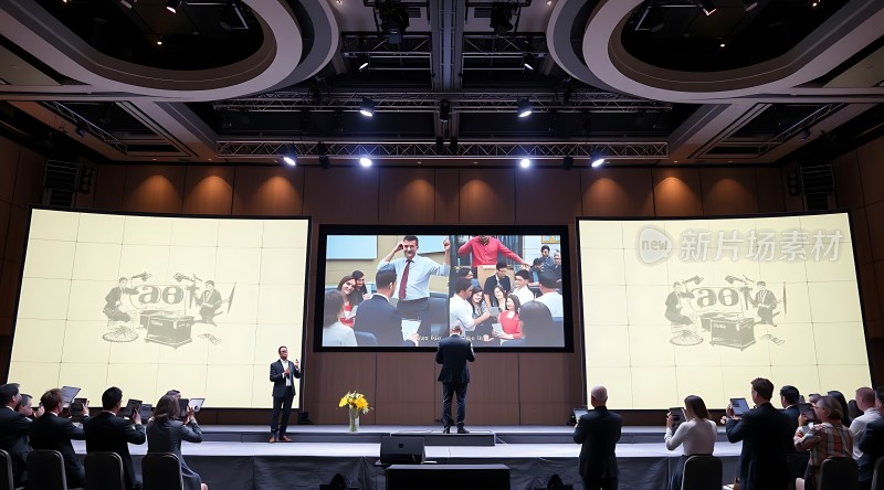 新品发布会现场观众热情高涨舞台中央人物引人注目