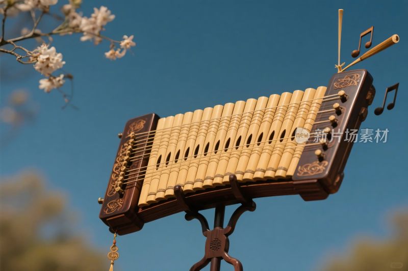 乐器与蓝天风景