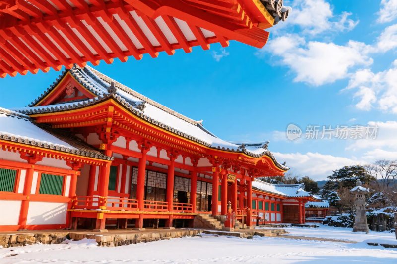 古庙雪景古建图