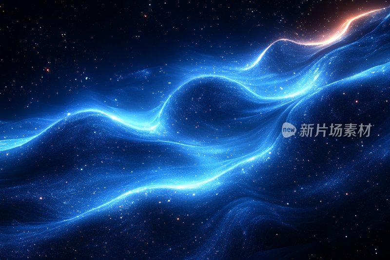梦幻蓝色星空光带背景