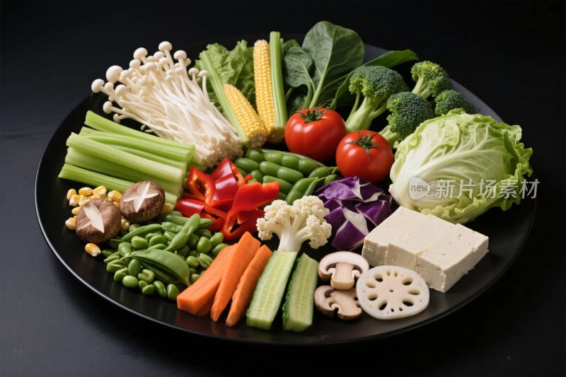 丰富蔬菜食材拼盘