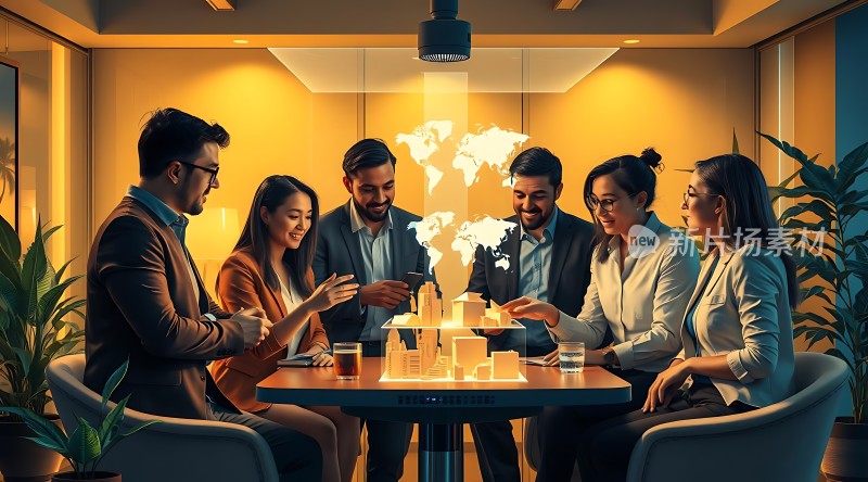 商务会议讨论全球策略