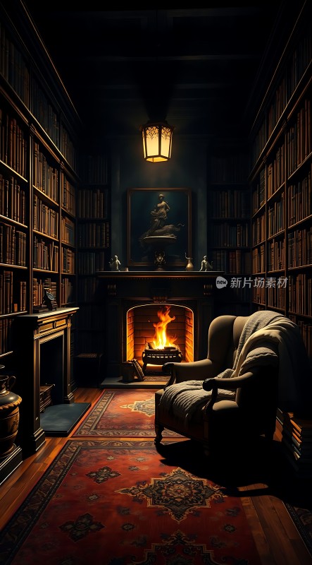 书房里的温馨夜晚