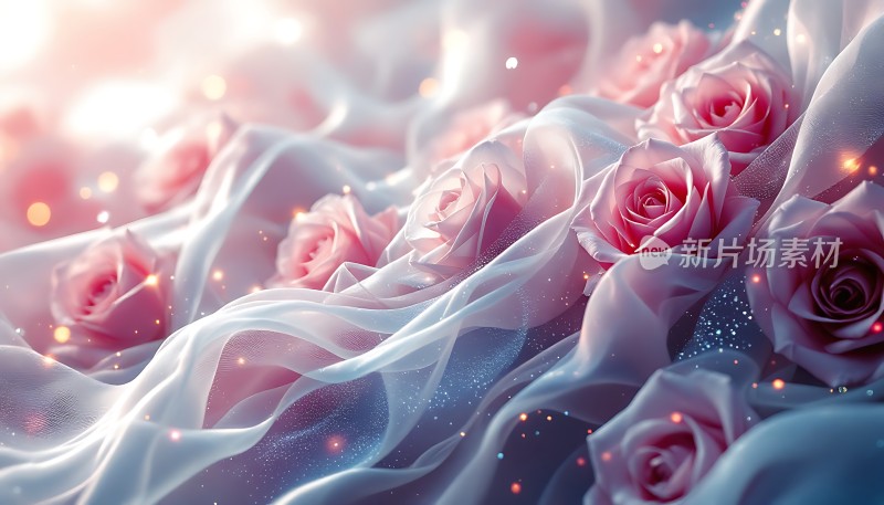 粉红玫瑰飘渺梦幻