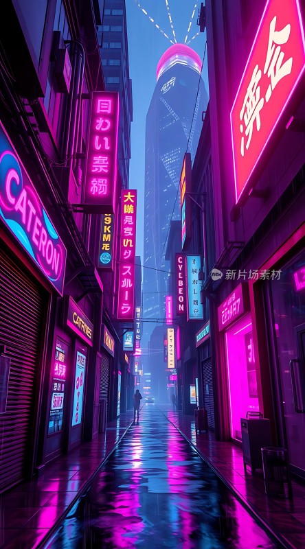 霓虹灯下的未来都市