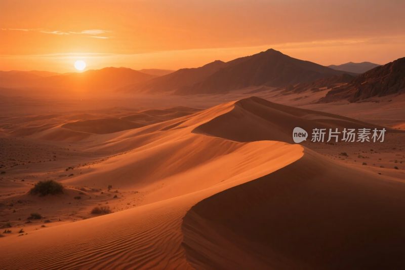 沙漠日落风景图