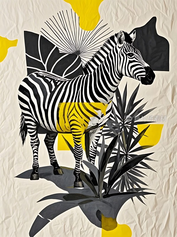 斑马与抽象艺术融合