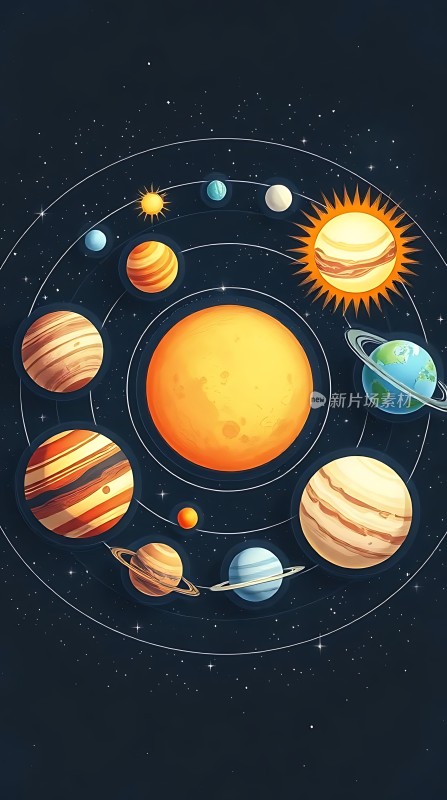 太阳系行星环绕图