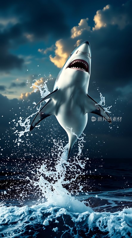 跃出海面的鲨鱼