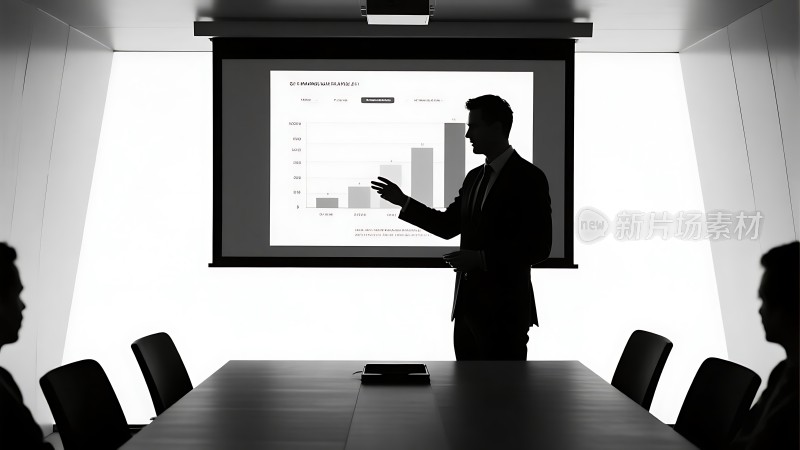 商务会议上的数据分析展示