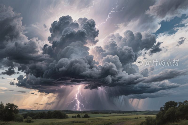 雷雨风暴闪电自然景观