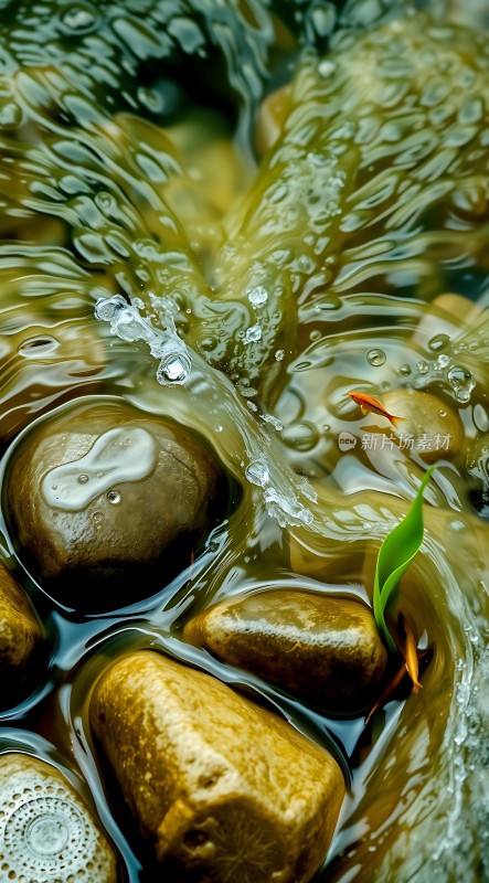 水波轻抚石上芽