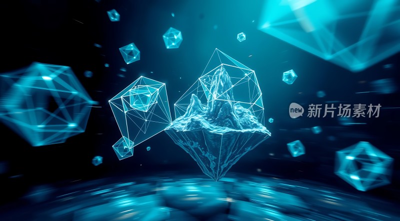新片场素材未来科技几何世界