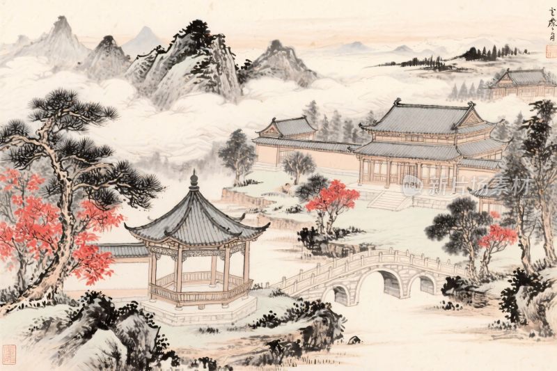 传统山水风景画