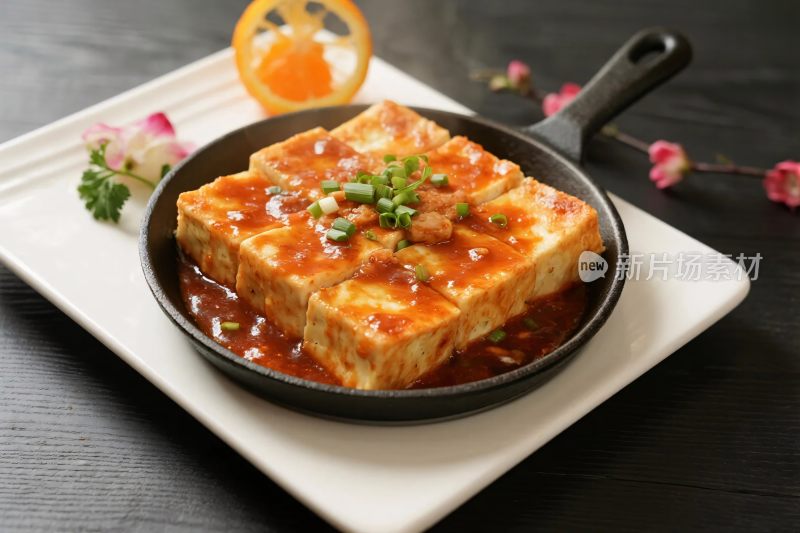 中式煎豆腐美食图