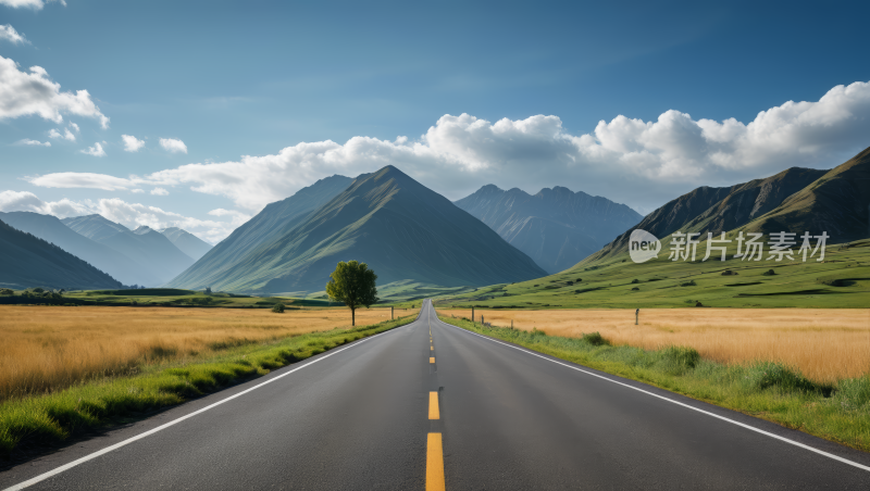 空旷的公路高清风景图片