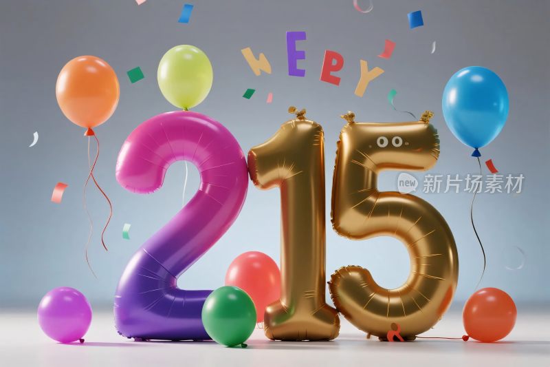 庆祝数字气球插画