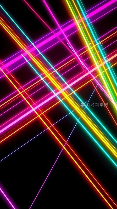 彩色光束交织的炫目视觉效果