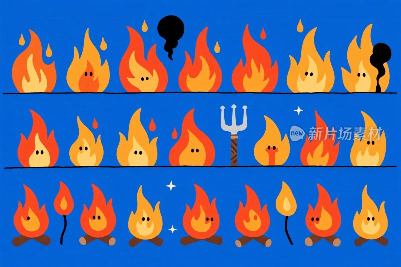 卡通火焰插画