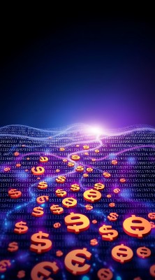 数字货币与金融符号交织的炫目场景