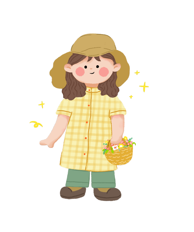 提篮子的可爱少女