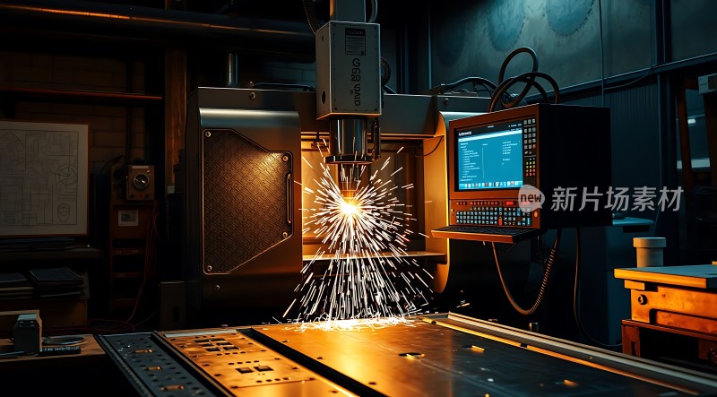 工业切割机火花四溅