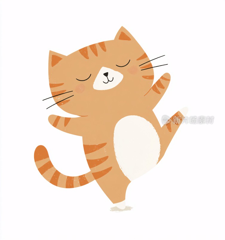 跳舞的橘色卡通猫咪