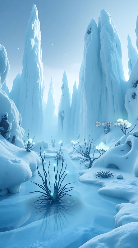 冰封仙境神秘雪原