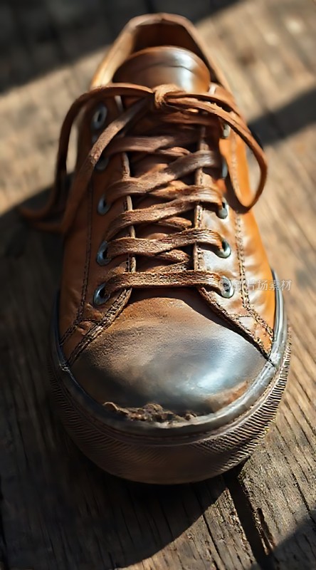 阳光下的旧皮鞋