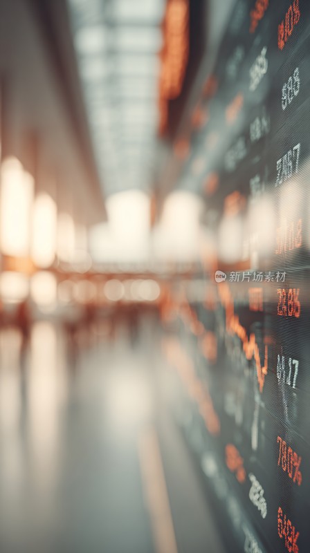 模糊的金融数据显示画面