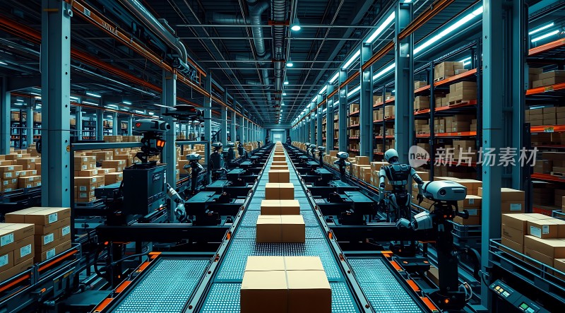 智能物流中心机器人与传送带协同作业