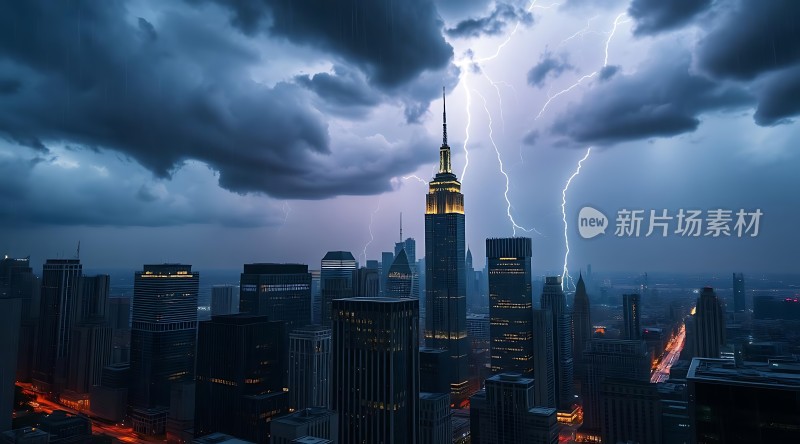 城市闪电之夜